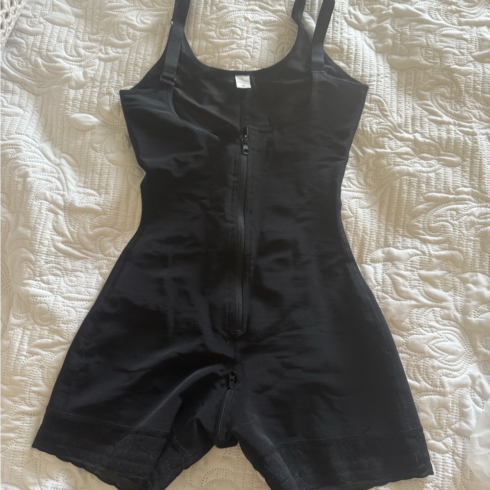 Black Shapewear Romper with Scoop Neckline